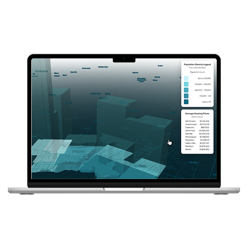 GTA Population Density vs Housing Prices 2021-2022